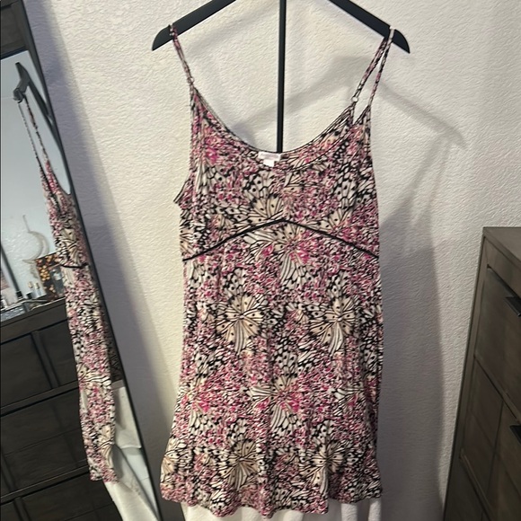 Ambrielle Tops - Ambrielle Pink and Black Floral night gown